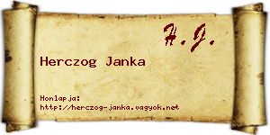 Herczog Janka névjegykártya